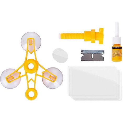 Kit de réparation de pare-brise auto (1 kit) : outils pour réparer les gros impacts et fissures.-20X11X1.5CM (1/2)