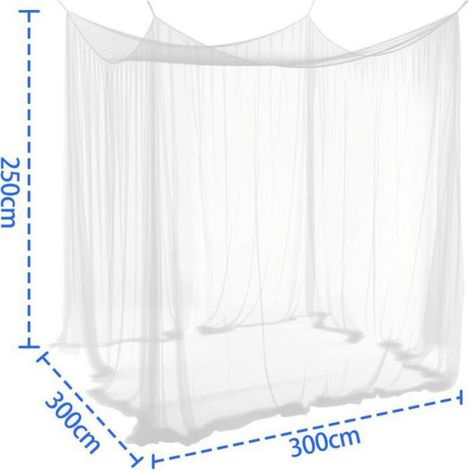 1 Moustiquaire 300x300x250cm, maille fine 220, porte blanche, pour tonnelle jardin terrasse camping (1/5)