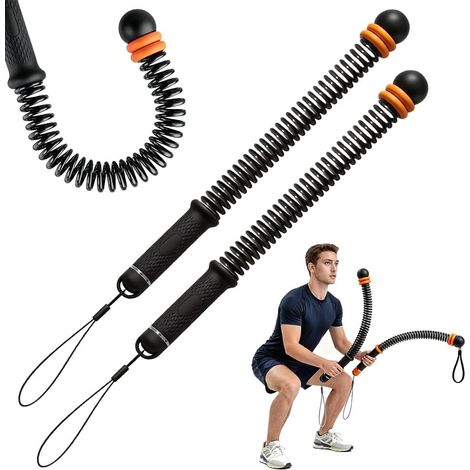 2 Pack Ropeless Battle Ropes, Portable Noiseless Battle Ropes, No Rope Training Ropes for Cardio, Arms, Buttocks, Backs and Legs (1/5)