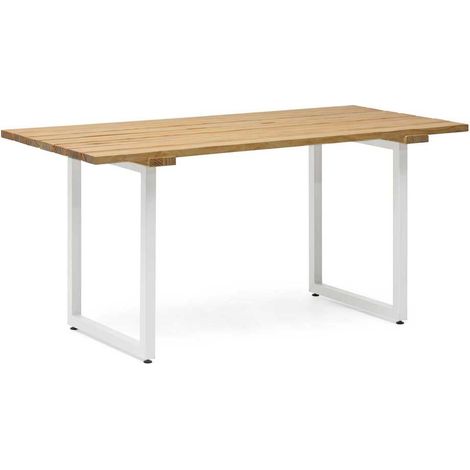 Mesa Listones Exeter Eco-Line Blanca 160x78x75cm en madera maciza gran espesor Box Furniture (1/5)