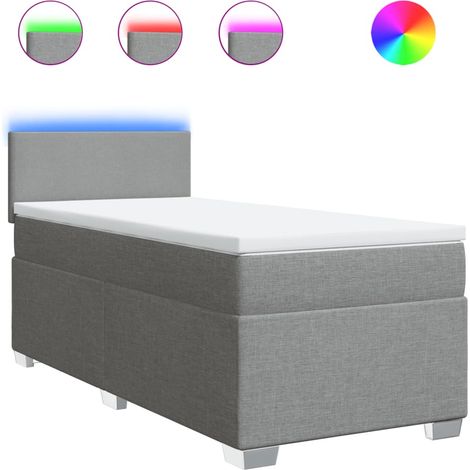 Maison Exclusive - Cama box spring con colchón tela gris claro 10