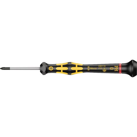 Wera 1550 PH Kraftform Micro 05030119001 ESD Kreuzschlitz-Schraubendreher PH 0 Klingenlänge: 40 mm