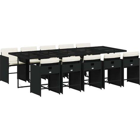 Garden Dining Set Black, Cream White vidaXL (1/5)