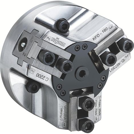 Röhm Kraftspannfutter KFD 160, 3-Backen, gewichtserleichert, Zylindrische Zentrieraufnahme - 046730 (1/2)