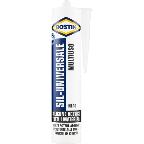 SILICONE ACETICO SIL UNIVERSALE BOSTIK NERO RAL 9005 ML 280