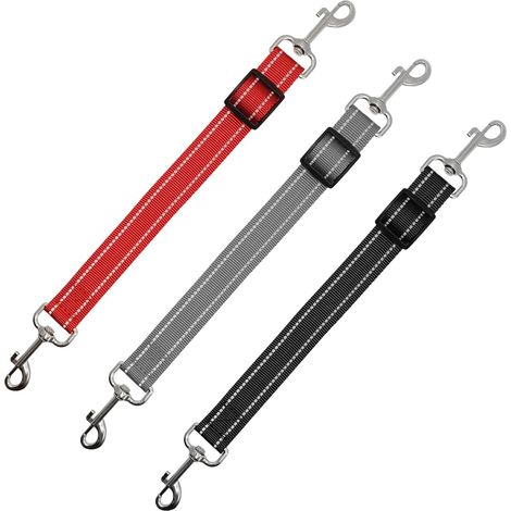 Lot de 3 clips de sécurité pour collier de chien, collier de sécurité réfléchissant en nylon, connecteur réglable pour collier de chien, double face (1/5)
