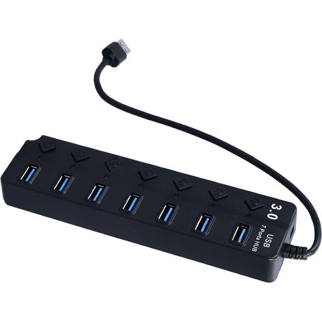 Kompakter 7-Port-USB-C-Hub mit separatem Schalter und USB-Datensplitter für Laptops, PCs und Mobilgeräte (1/5)