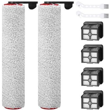 Kit de Filtre d'aspirateur, Accessoires pour Dreame H12 Pro aspirateur sec et humide sans fil, 2 pièces Brosse à rouleau + 4 filtres + 2 brosse de nettoyage pour aspirateur Dreame H12 Pro (1/5)