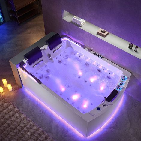 Baignoire balnéo Nautilus Inox DUO Droit 70 jets