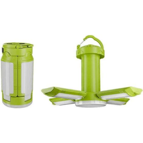 Lanterna da campeggio pieghevole, 4 luci, impermeabile IPX4, con display digitale a LED, ideale per interruzioni di corrente o emergenze, verde (1/5)