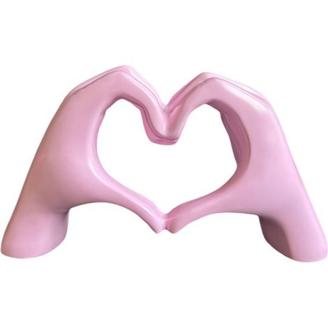 Sculpture Main-Coeur - Décoration Intérieure en Résine - Pour Salon Chambre Bureau - 13 x 7,5 cm - 6 Couleurs Disponibles (1/5)