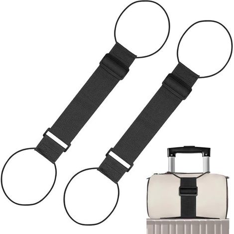 Set mit 2 verstellbaren elastischen Gepäckgurten, Koffergurten, praktischem Reiseaccessoire zum Sichern von Taschen und Kisten (1/5)