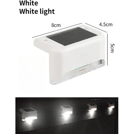 (1 pièce - lumière blanche) Lampe solaire LED étanche pour terrasse, escaliers, rampes, clôtures, jardins, patios et allées. (1/5)