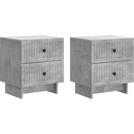 Maison Exclusive - Armadio da Notte 2 pz Grigio Cemento 43 x 34,5 x 47,5 cm (1/5)