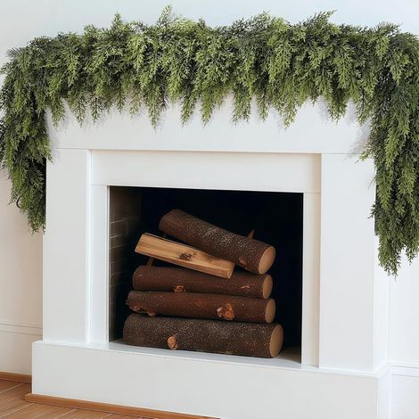 Guirlande De Noël En Cèdre Artificiel - 6 Pieds - Décoration Intérieure Et Extérieure Pour Cheminée Porte Mur Table - 2 Pièces (1/5)