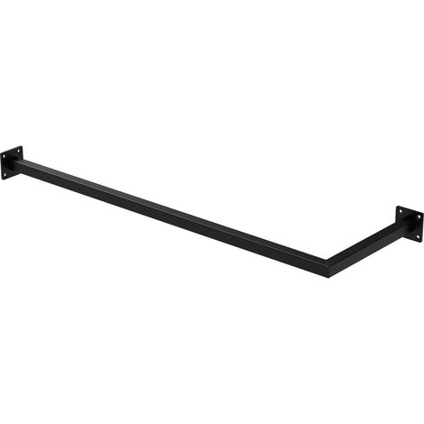 ML-Design Tringle à Vêtements d'Angle, P30 x L90 cm, Noir, Acier Inoxydable, Tringle de Penderie Forme de L, Portemanteau à Montage Mural, Porte-vêtements, Tringle à Linge, Matériel de Montage Inclus