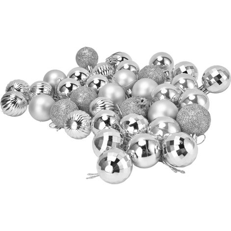 36 Boules de Noël Incassables, Décorations d'Arbre de Noël Argentées pour Fêtes et Célébrations