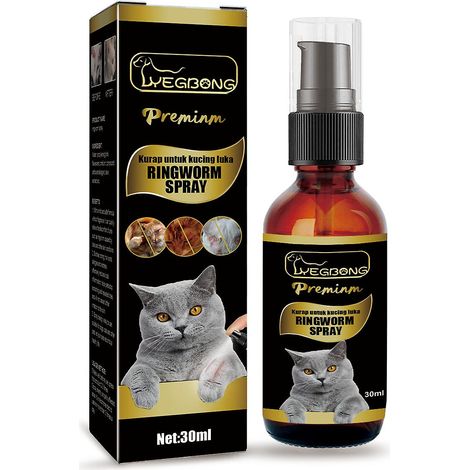 Spray anti-acariens 30ml pour animaux, traitement polyvalent contre la teigne et les champignons pour chats et chiens, soulagement des démangeaisons. (1/5)