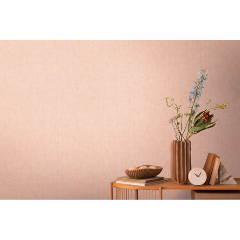 Papier peint intissé uni rose - 10,05 x 0,53 m - collection Cosmopolitan (1/5)