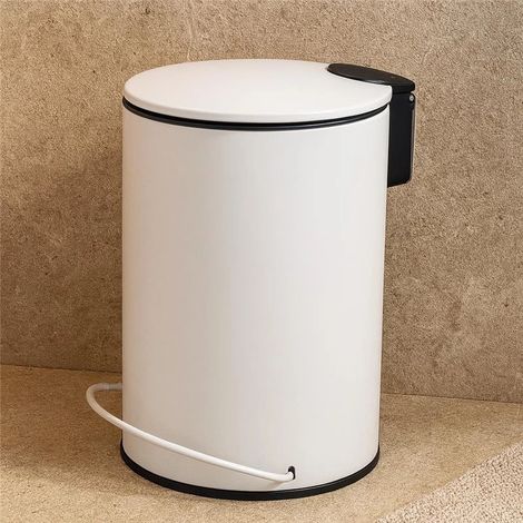 Exagonshop Pattumiera 3 L soft close in acciaio bianco Color