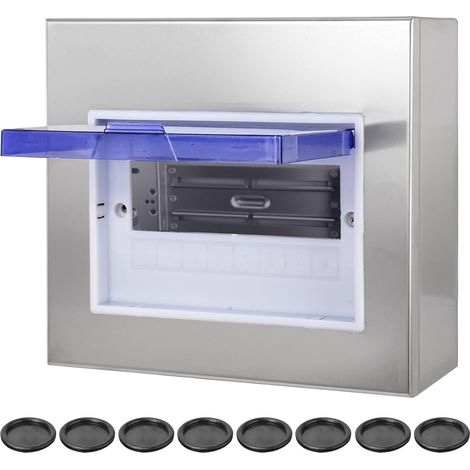 Coffret Electrique Etanche Exterieur,Boite Etanche Electrique Exterieur,Armoire en Acier Inoxydable avec Panneau Isolant - Tableau électrique pré-équipé 8 Modules (1/5)