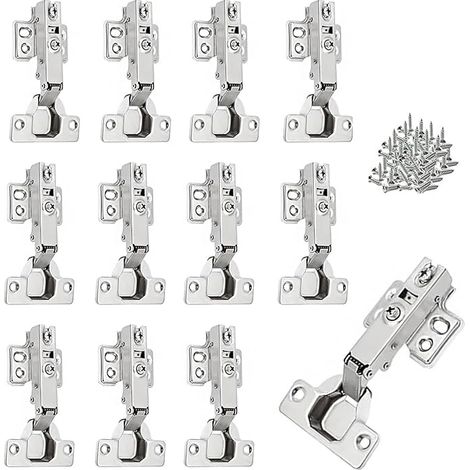 Charniere Porte Placard, Charnieres Porte Placard 110 Degré Complètement, Soft Close Charnieres avec Amortisseur Hydraulique, Charniere Porte Cuisine avec Vis, Pour Armoires de Cuisine (1/5)