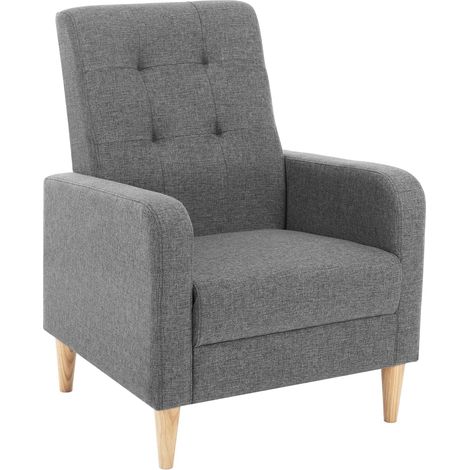 WOLTU Poltrona Relax in Lino Beautiful, Grigio Scuro (1/5)