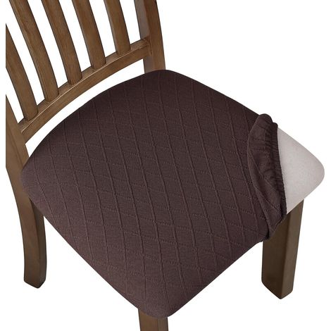 Waterproof elastic seat cushion cover, removable and washable, knitted diamond pattern, brown, 1 piece (1/5)