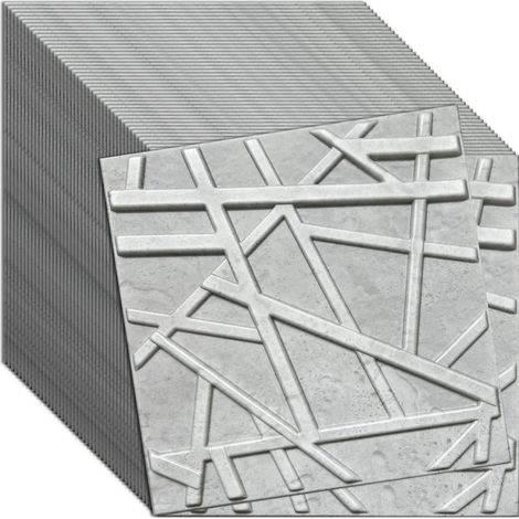 Panneau mural et plafond 3D béton en polystyrène 50x50 cm – décoration élégante, montage facile, lot de 48 pièces (12 m²)