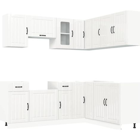 Maison Exclusive - Set Mobili da Cucina 11 pz Kalmar BiancLucido in Truciolato