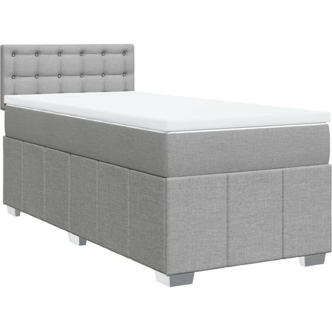 Maison Exclusive - Giroletto a Molle con Materasso Grigio Chiaro 90x190 cm Tessuto (1/5)