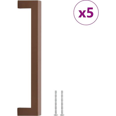 vidaXL Tiradores para armarios 5 uds acero inoxidable bronce 192 mm (1/2)