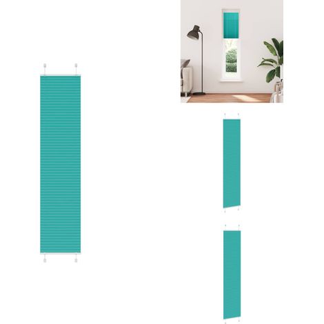 Store plissé vert pétrole 40x200 cm largeur du tissu 39,4 cm - Store Plissé - Stores Plissés - Store Plissé De Fenêtre - Plisse Aveugle (1/5)