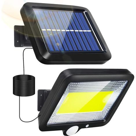 Lampe Solaire Exterieur, Lumière solaire extérieure avec détecteur de mouvement LED Eclairage Exterieur avec Detecteur étanche Sans Fil Spot IP65 avec 3 Modes pour Jardin Patio Garage (1/5)