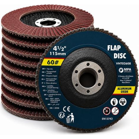 Set 10 Dischi Lamellari Abrasivi 115 mm Grana 40/60/80 60