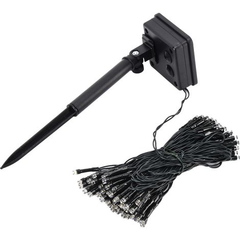 Guirlande solaire LED 12m 100 lumières multicolores, étanche pour jardin, terrasse, pelouse, décoration extérieure avec batterie intégrée, 8 modes d'éclairage (1/5)
