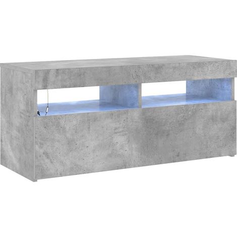 Maison Exclusive - TV-Schrank mit LED-Leuchten Betongrau 90x35x40