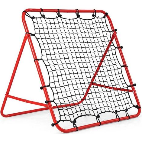 Entraînement précis filet de rebond football pliable, 5 angles réglables, cadre métal stable, avec piquets (1/5)