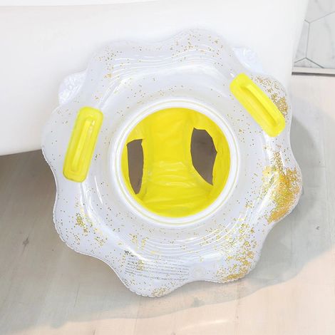 Anneau de natation pour bébé, 1 morceau de bouée de siège gonflable, jaune, diamètre extérieur 55 cm diamètre intérieur 25 cm (1/4)