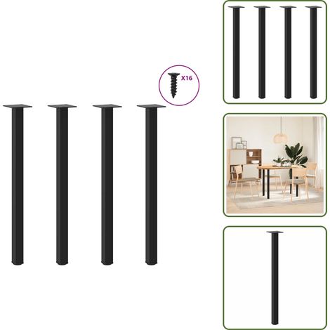 vidaXL Couchtischbeine 4 Stk. Schwarz 72-74 cm Stahl