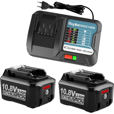 Batterie 12V 4,0Ah Batterie avec Chargeur pour 12V Outil Remplacement BL1016 BL1021B BL1040B BL1020B, Chargeur DC10SB DC10WD (1/5)