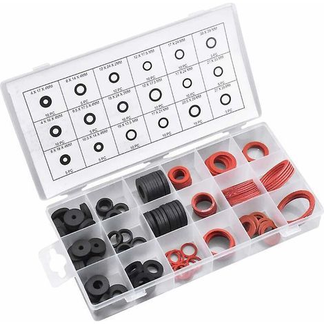 joint Rondelle En Caoutchouc, 141 Pcs Rondelle En Caoutchouc Et Joint Fibre, 18 Tailles Joint Plat D'etanchit, Assortiment De Rondelles Pour Robin (1/5)