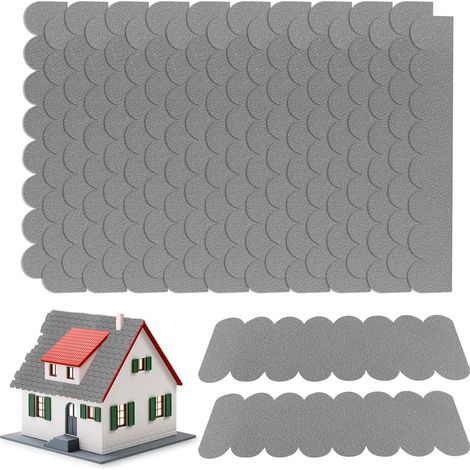 Lot de 32 bardeaux de toit autocollants pour nichoir à oiseaux, bardeaux bitumés, mini tuiles de toit pour nichoir, clapier, hôtel à insectes, cabane d'arbre, abri de jardin, accessoires pour nichoir (1/5)