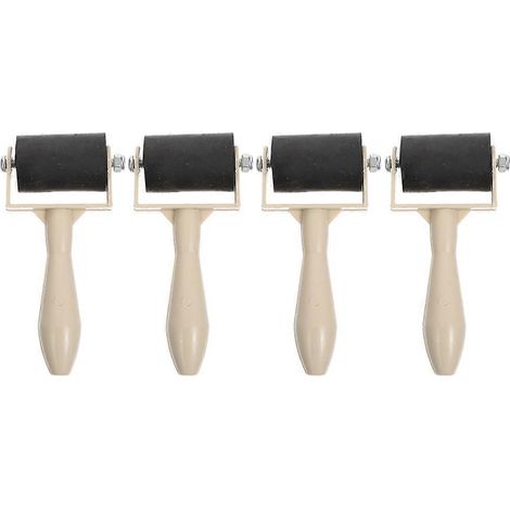 Rouleau à encre en caoutchouc (lot de 4) pour l'impression d'œuvres d'art pour enfants. Rouleau à encre portatif pour l'impression d'œuvres d'art.-9.5X5X2CM