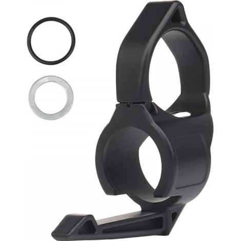 Support universel pour lampe de poche, anneau tactique avec clip de poche, accessoire pour extérieur et camping, noir (1/5)