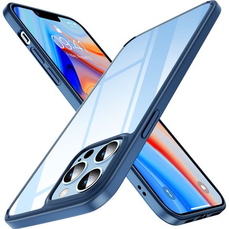Étui en silicone liquide anti-traces pour iPhone 13 Pro Max, résistant aux empreintes digitales, antichoc, résistant aux rayures de qualité militaire, avec dos en verre trempé. (1/2)