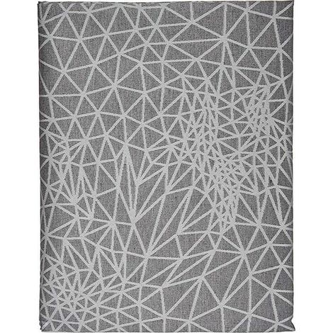 DKD Home Decor Nappe abstraite en jacquard gris White (140 x 180 cm) (1/4)