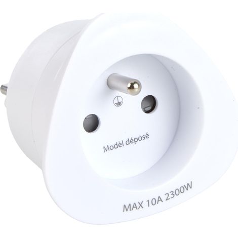 Electraline 70051 - Adattatore da viaggio da Francia/Europa a Italia a 2 pin Europa a 3 pin, colore: Bianco (1/3)