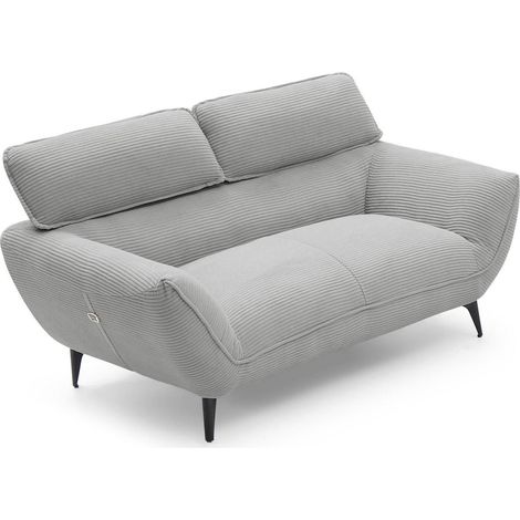 Canapé 2 places en Velours Côtelé "Genny" 146cm Gris (1/5)