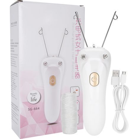 Épilateur à fil de coton électrique doré, rechargeable par USB-AquaForge (1/5)